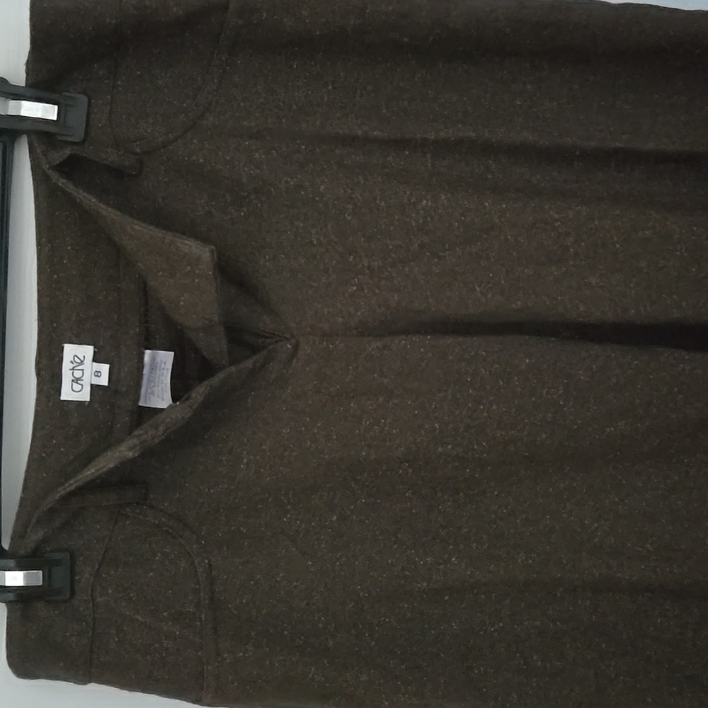Cache Brown Trousers Slacks Pants - Flared Bottom - size 8 - LONG